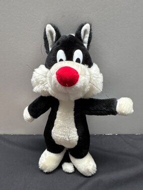 Sylvester Plush Toy By Mighty Star 1991 Warner Bros Black & White 12" Stuffed An